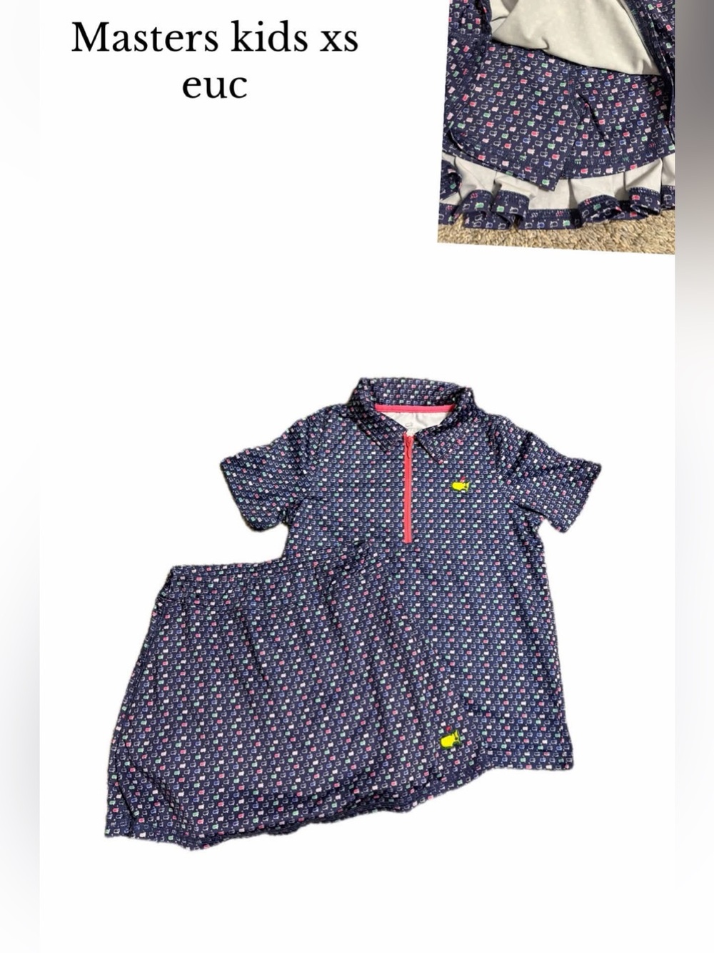 Masters golf girls xs skort and shirt bundle